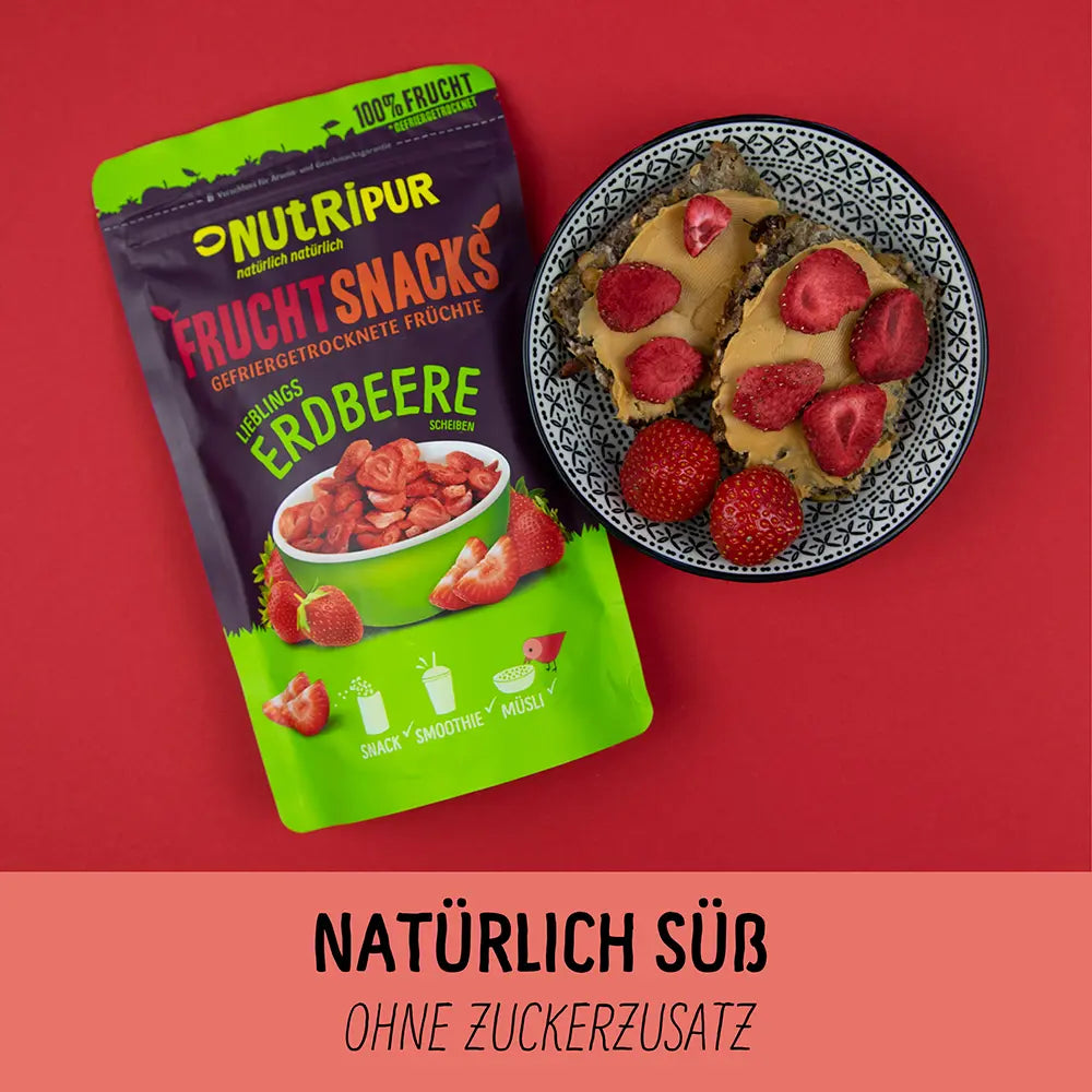 Nutripur gefriergetrocknete Erdbeeren 25 g (11 Stück)