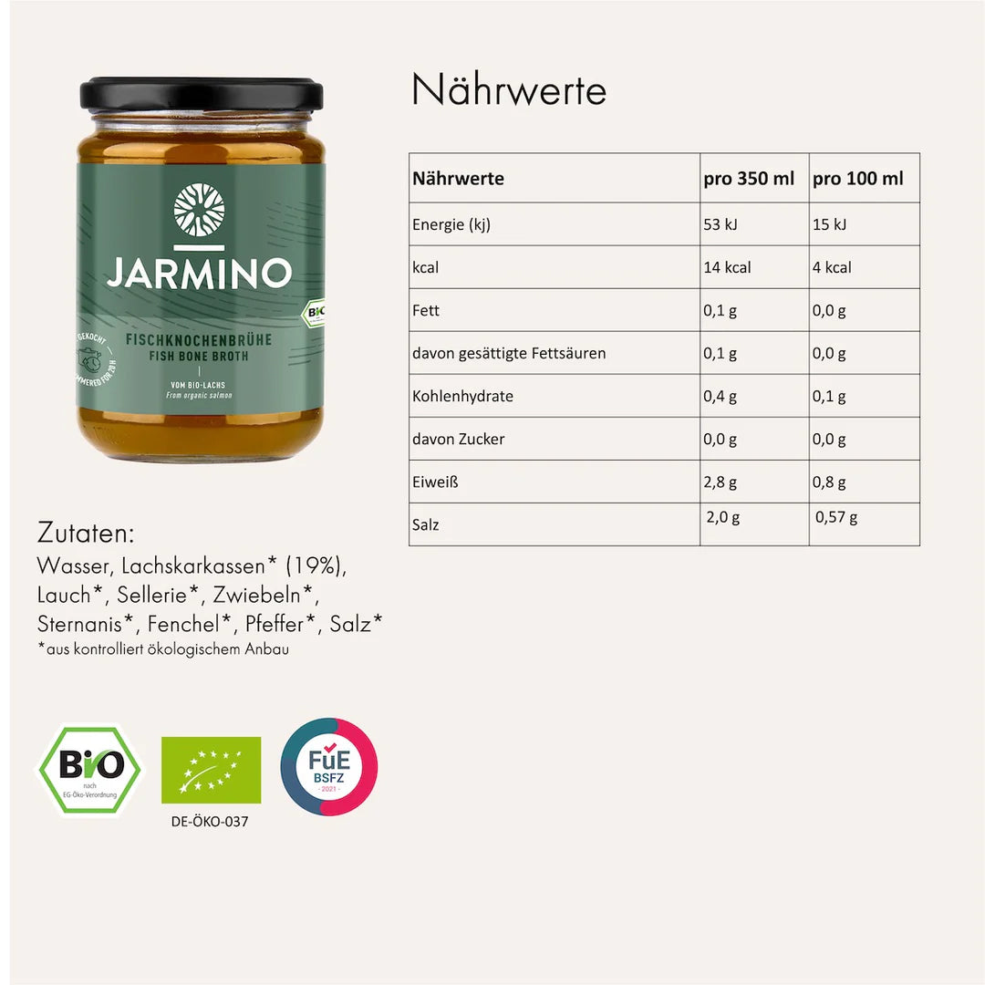 Jarmino Fischknochenbrühe (bio) 350 ml (12 Stück)