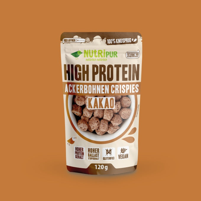 Nutripur High Protein Ackerbohnen Crispies – Kakao 120 g (11 Stück)