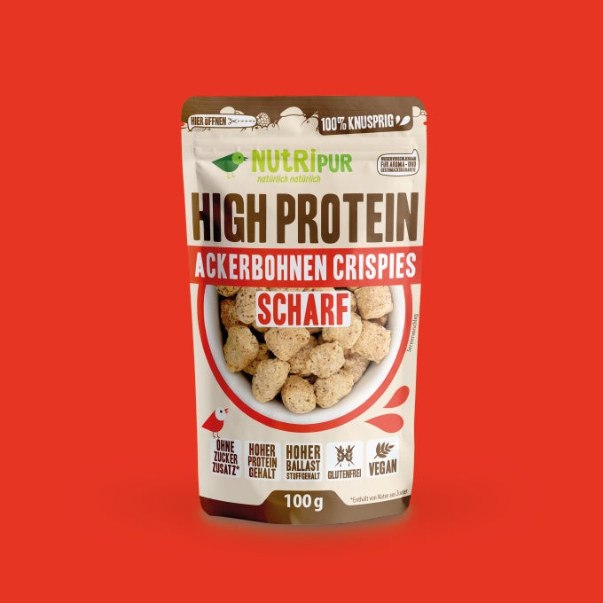 Nutripur High Protein Ackerbohnen Crispies – Scharf 100 g (11 Stück)