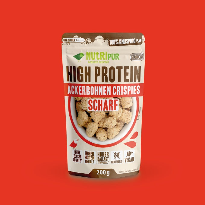 Nutripur High Protein Ackerbohnen Crispies – Scharf 200 g (8 Stück)