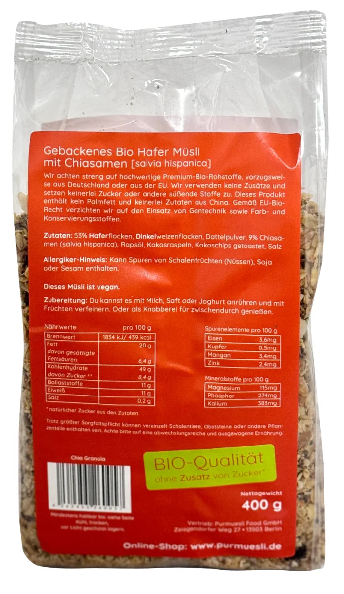 Purmuesli Bio Chia Granola 400g (6 Stück)